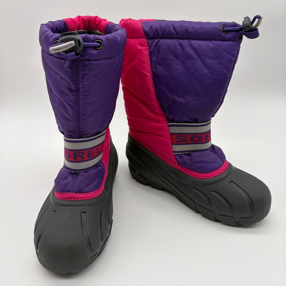 Sorel Flurry Kids Purple Pink Winter Snow Boots NY1799-600 Size 1